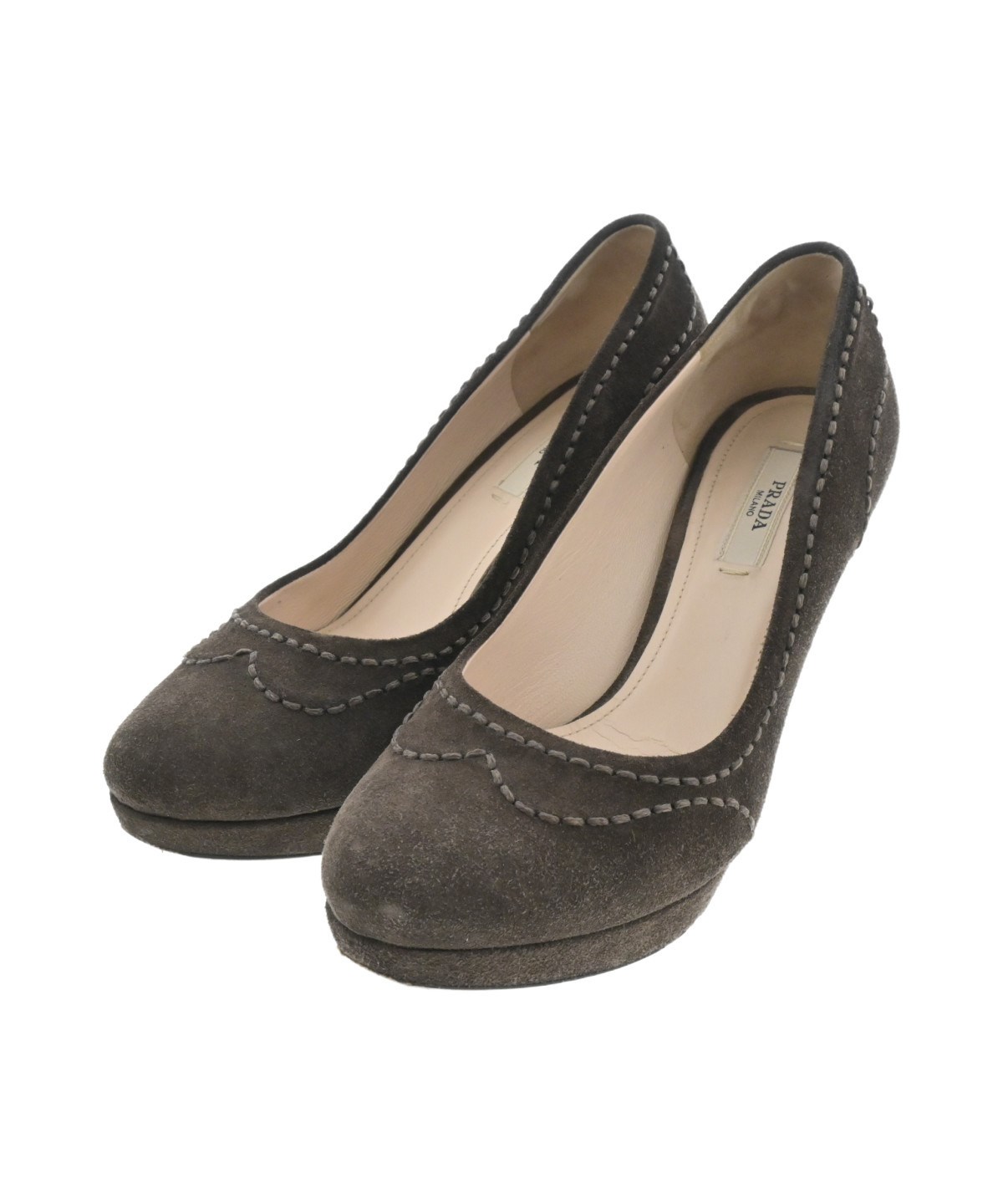 PRADA（プラダ）パンプス 茶 サイズ:34 1/2(21cm位) レディース