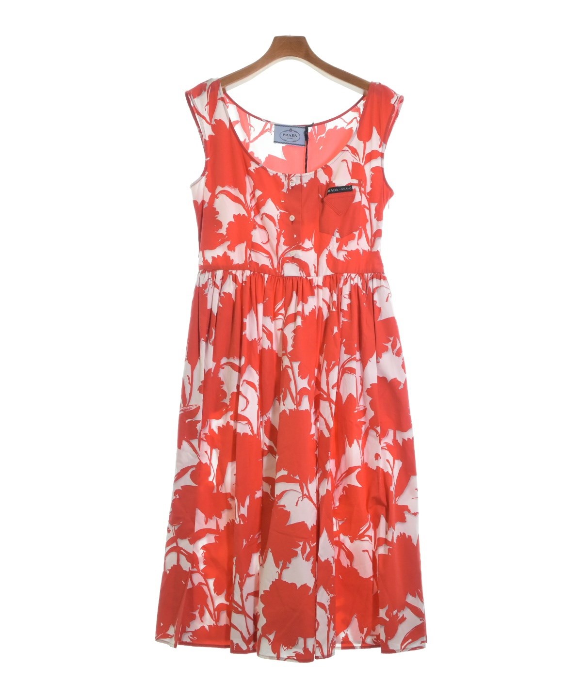 PRADA（プラダ）ワンピース 赤 サイズ:44(L位) レディース