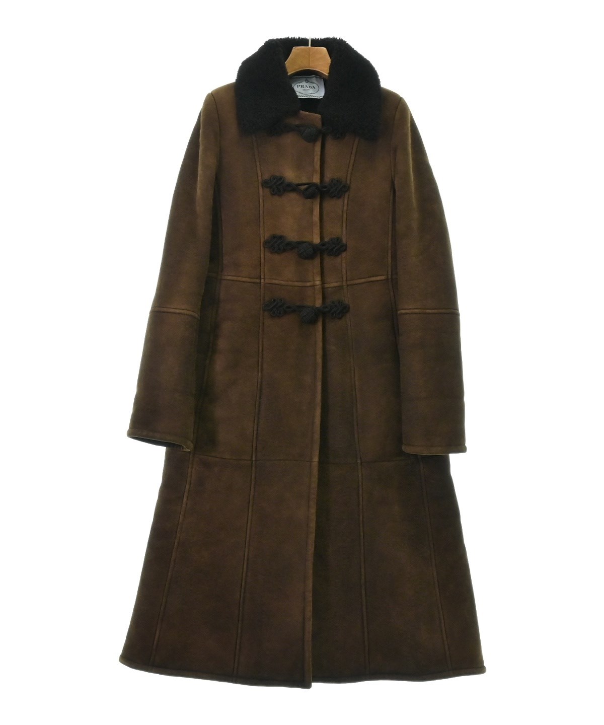 プラダ／PRADAムートンコート　サイズ38 PRADA（プラダ）ムートンコート 茶 サイズ:38(S位) レディース