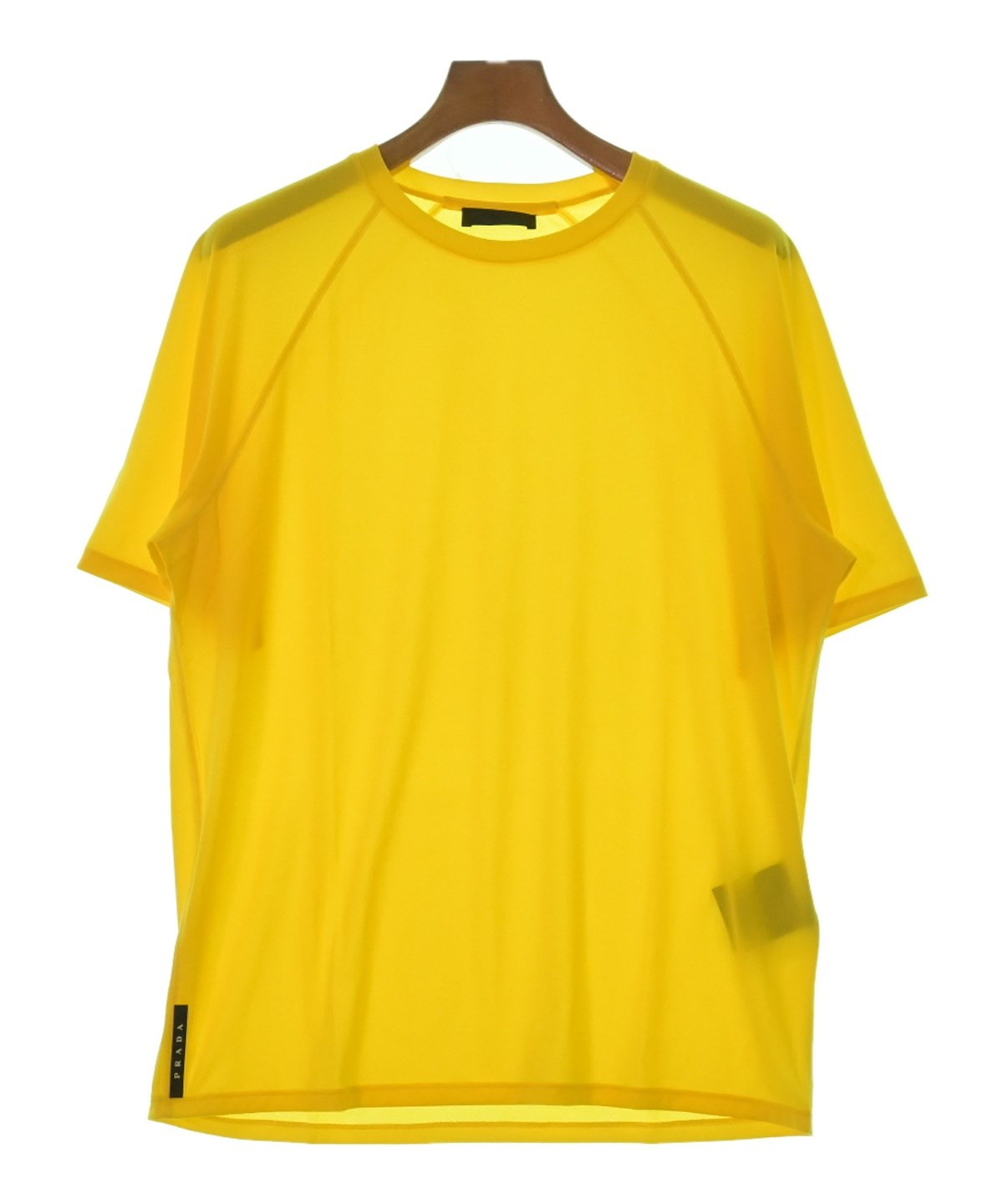 PRADA プラダ Tシャツ　イエロー　メッシュ　タグ付き新品未使用 新品未使用 人気モデル PRADA プラダ Tシャツ 三角ロゴ タグ付き