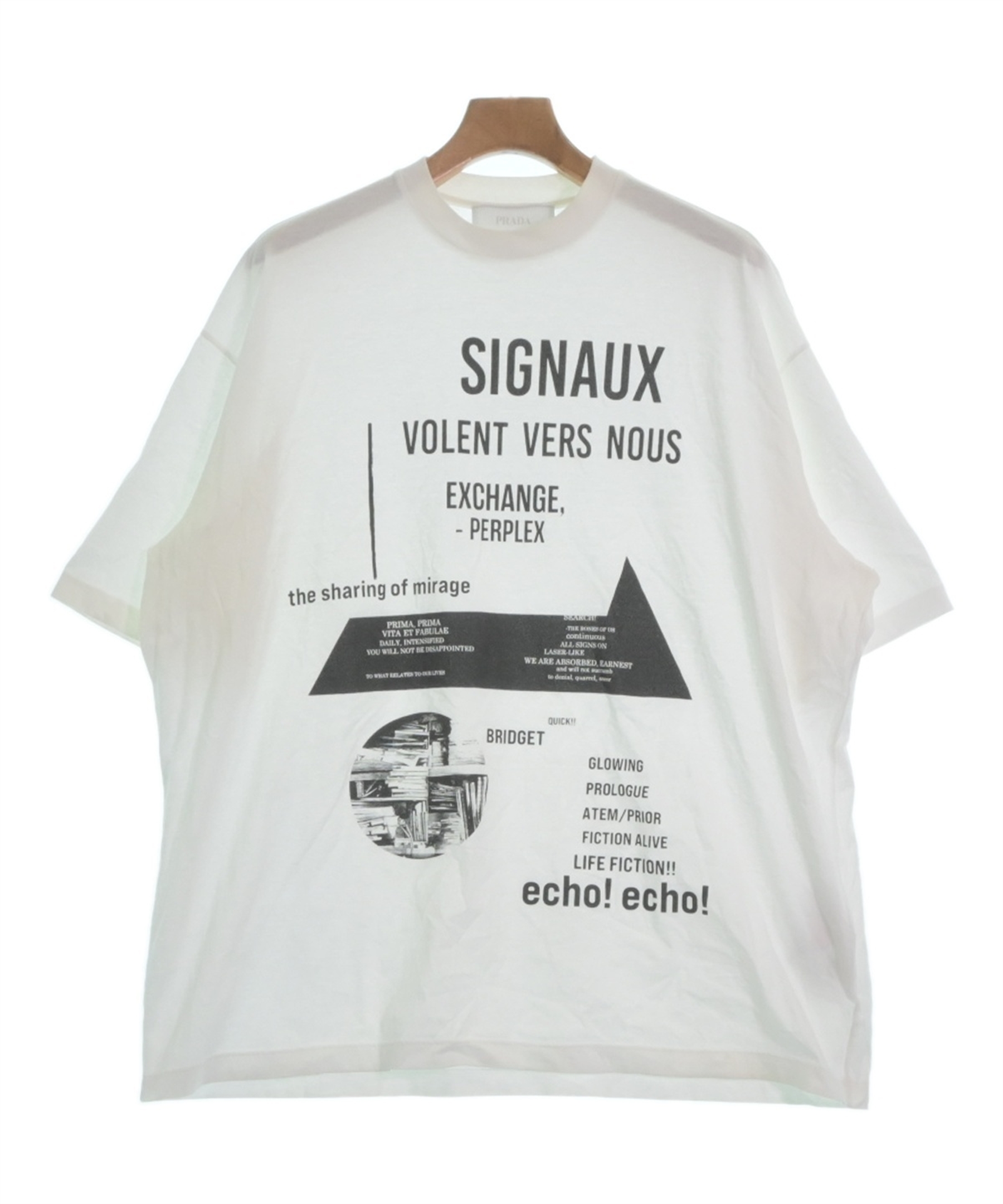 PRADA プラダ Tシャツ Mサイズ 白 ロボット 三角タグ コットン