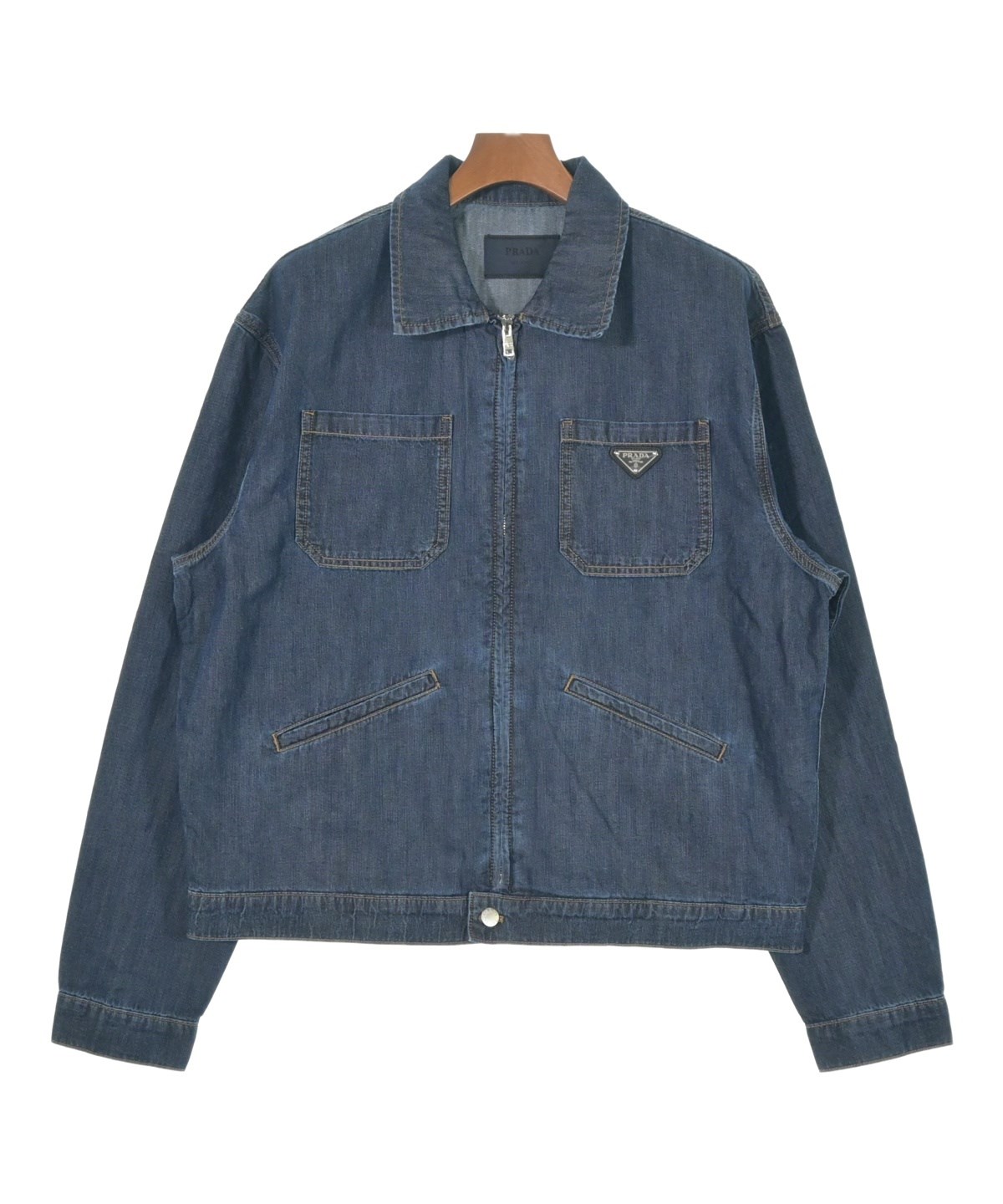 PRADA（プラダ）デニムジャケット 青 サイズ:L メンズ/2200634540295