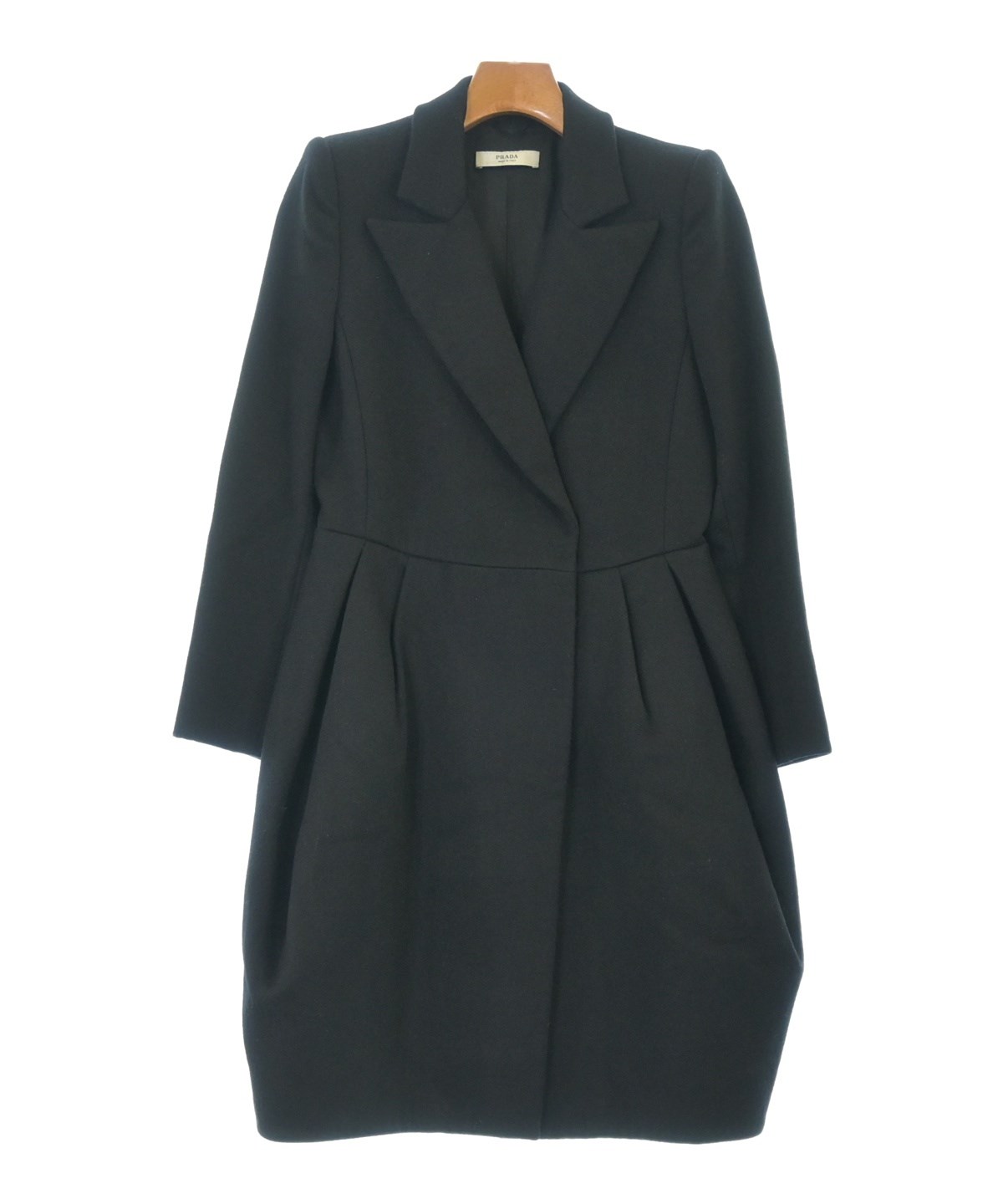 PRADA 黒 ウール チェスターコート PRADA（プラダ）チェスターコート 黒 サイズ:38(S位) レディース