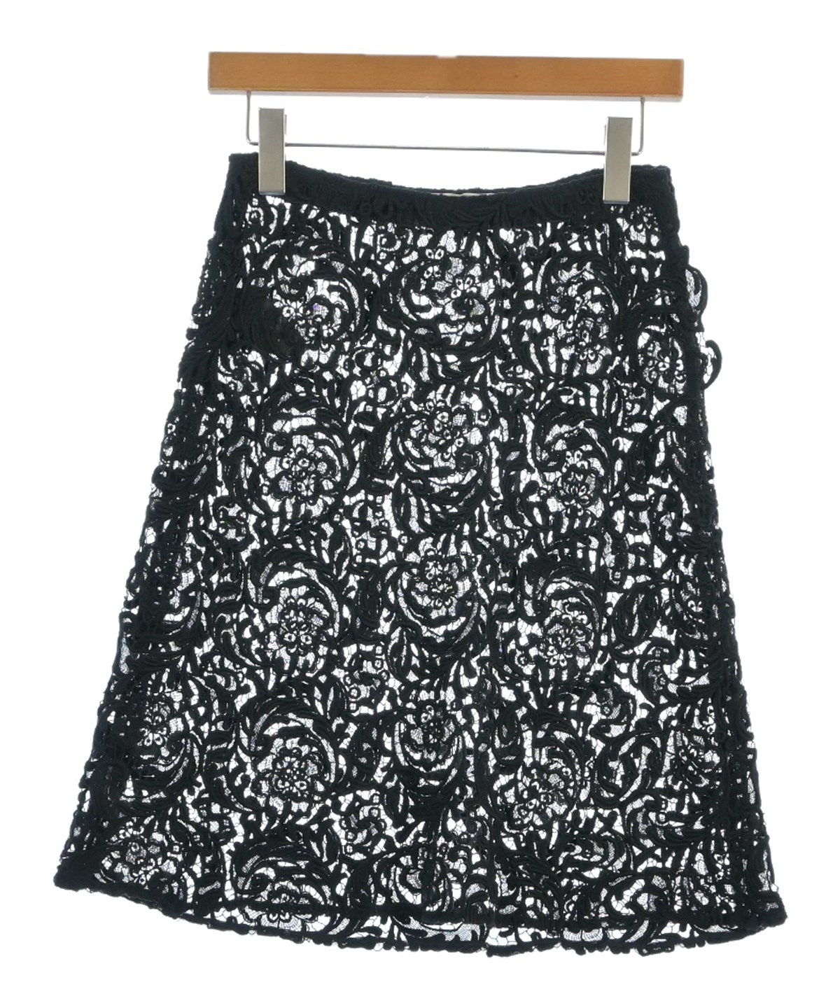 PRADA（プラダ）ひざ丈スカート 黒 サイズ:38(S位) レディース