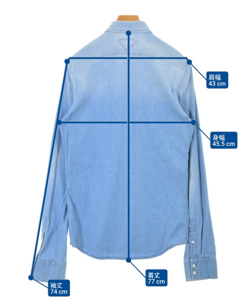 PRADA（プラダ）カジュアルシャツ 青 サイズ:40(L位) メンズ/2200636833029