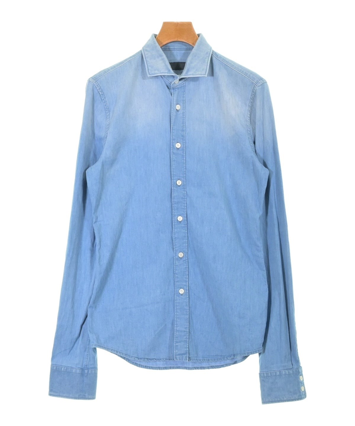 PRADA プラダ　ブルー　シャツ 40 青 PRADA（プラダ）カジュアルシャツ 青 サイズ:40(L位) メンズ