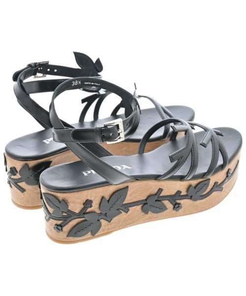 PRADA（プラダ）サンダル 黒 サイズ:38 1/2(25cm位) レディース/2200637395014