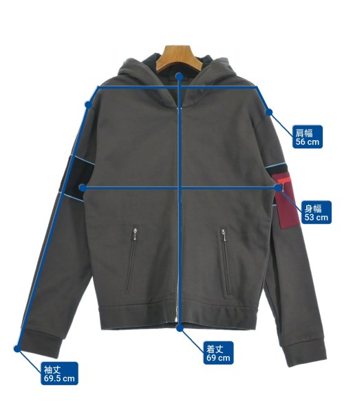 PRADA（プラダ）パーカー グレー サイズ:L メンズ/2200588911189