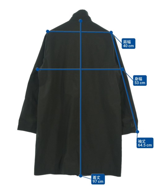 PRADA（プラダ）ステンカラーコート 黒 サイズ:50(XL位) メンズ/2200625303090