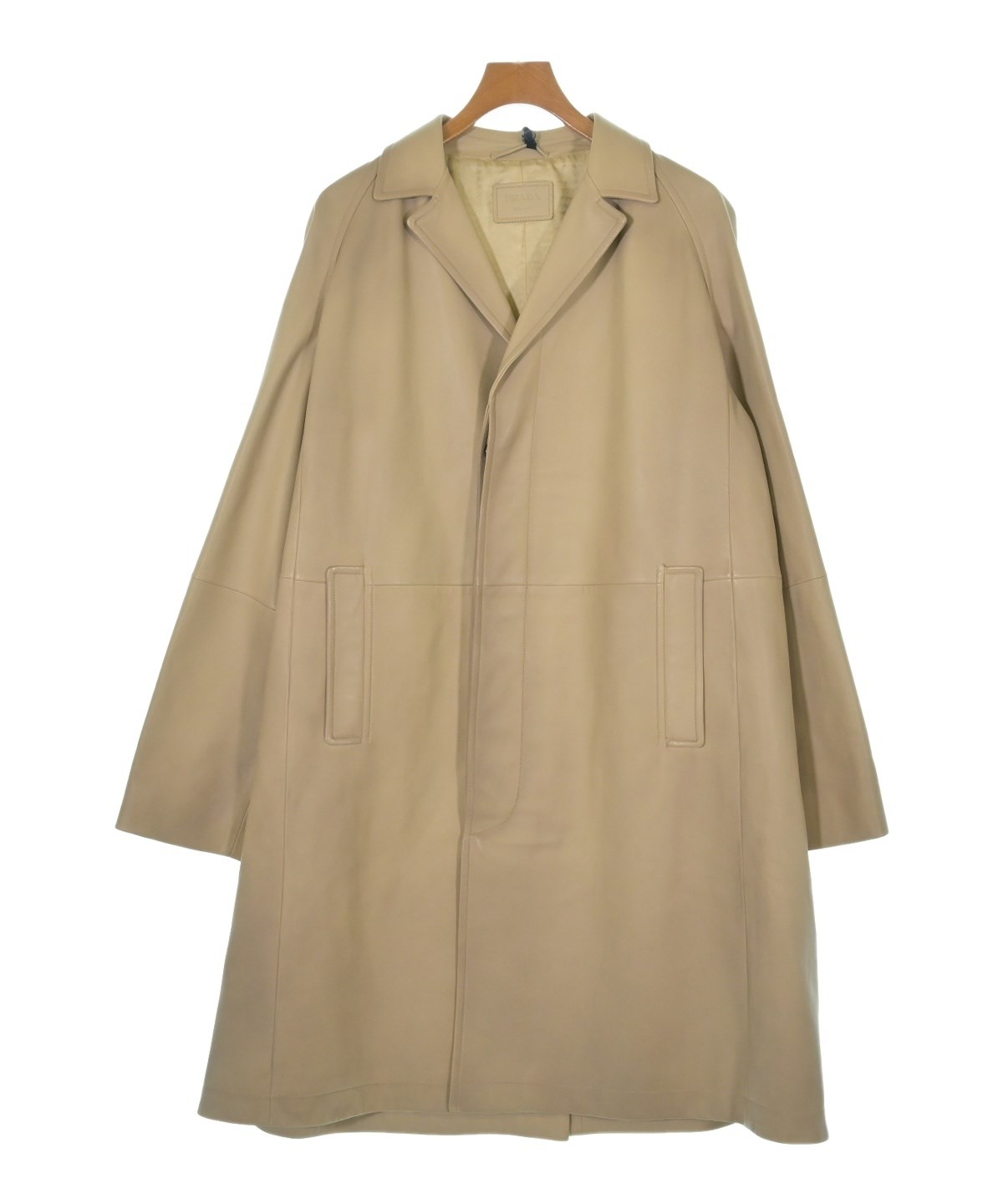 PRADA（プラダ）ステンカラーコート ベージュ サイズ:48(L位) メンズ
