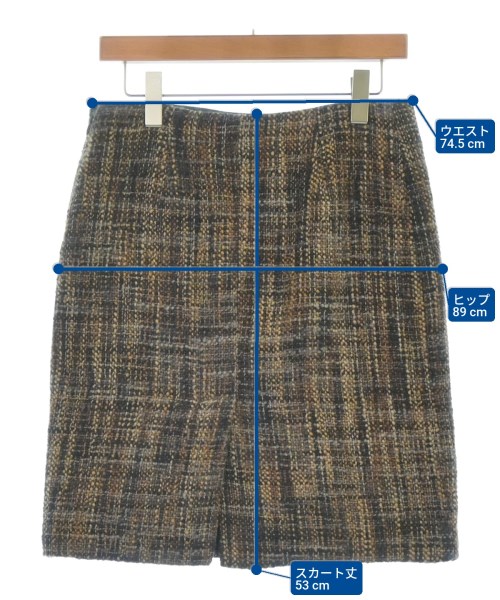 PRADA（プラダ）ひざ丈スカート 茶 サイズ:42(M位) レディース/2200640092061