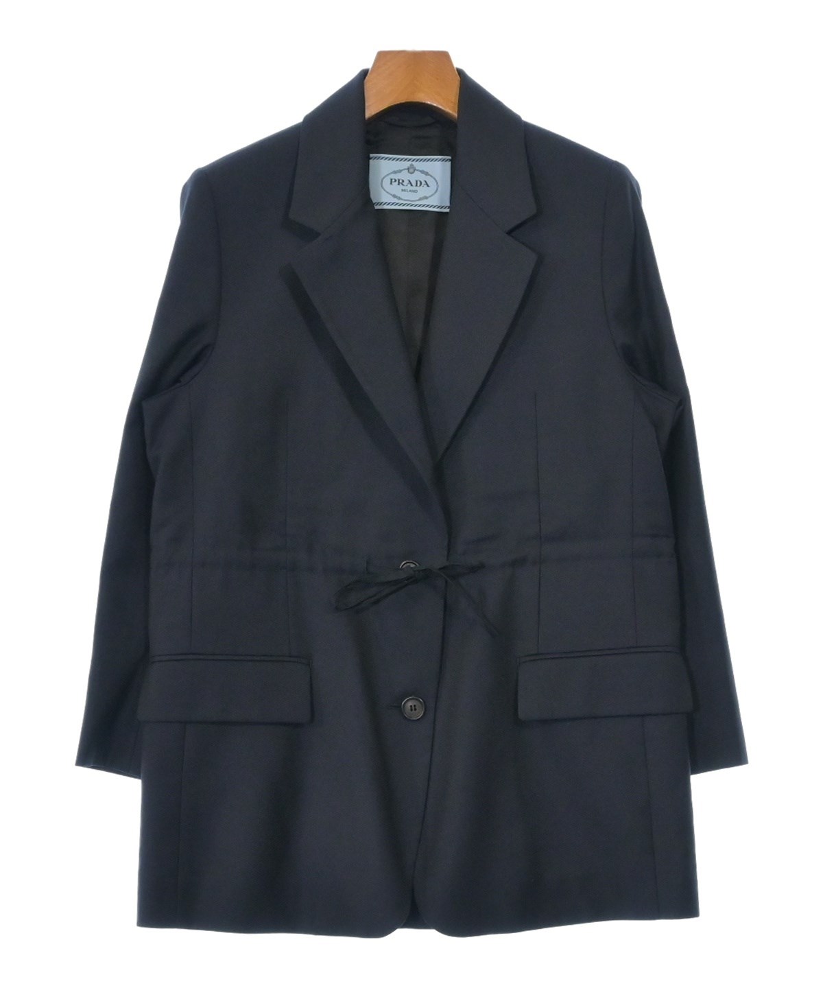PRADAレザーテーラードジャケット本革プラダイタリア製　検:MIUMIU PRADAレザーテーラードジャケット本革プラダイタリア製 検:MIUMIU