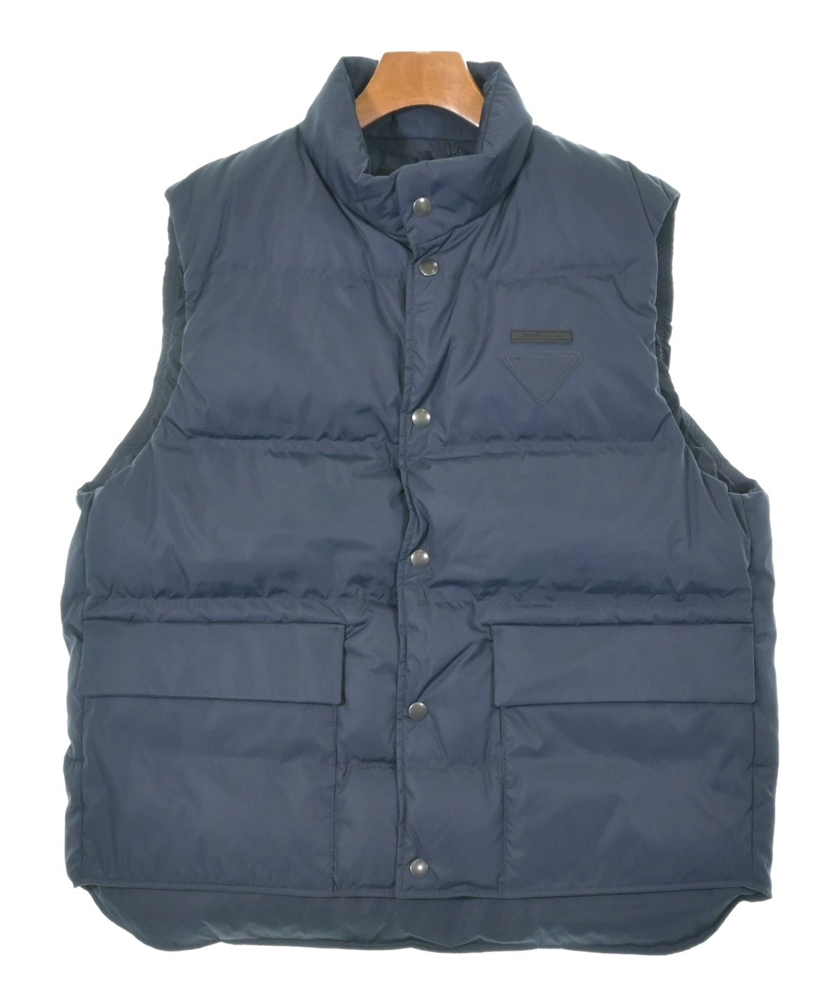 新品タグ付き⭐️2025FW新作⭐️フーディベスト⭐️ネイビー PRADA（プラダ）ダウンジャケット/ダウンベスト 紺 サイズ:52(XL位