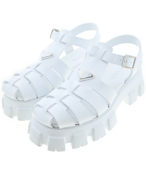 PRADA(プラダ)サンダル 白 サイズ:10(30cm位)/2200595023011