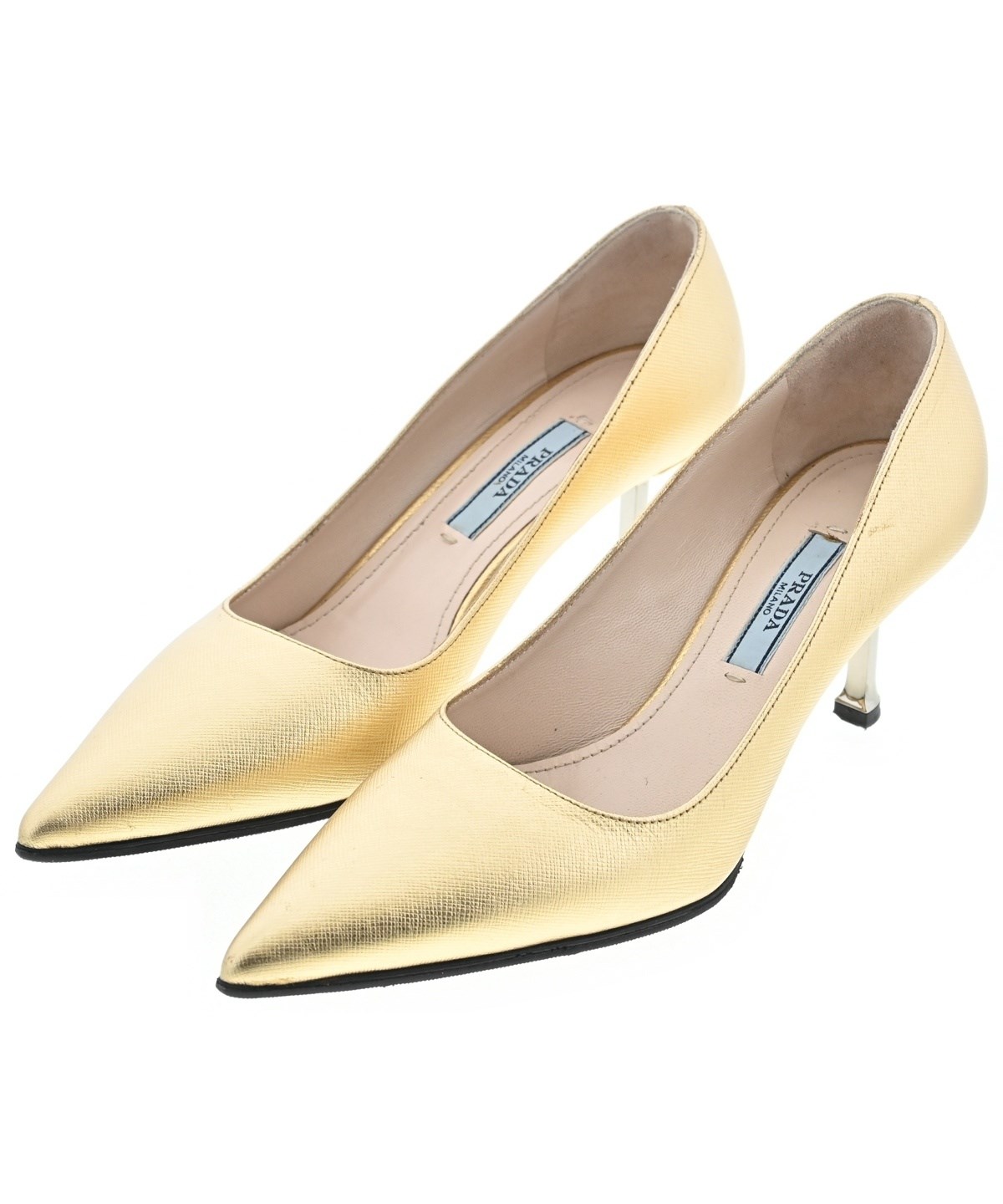 PRADA（プラダ）パンプス ゴールド サイズ:EU34 1/2(21cm位