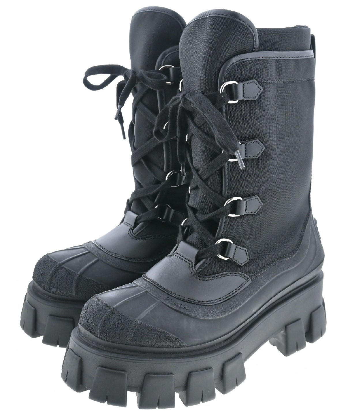 PRADA（プラダ）ブーツ 黒 サイズ:38(24.5cm位) レディース