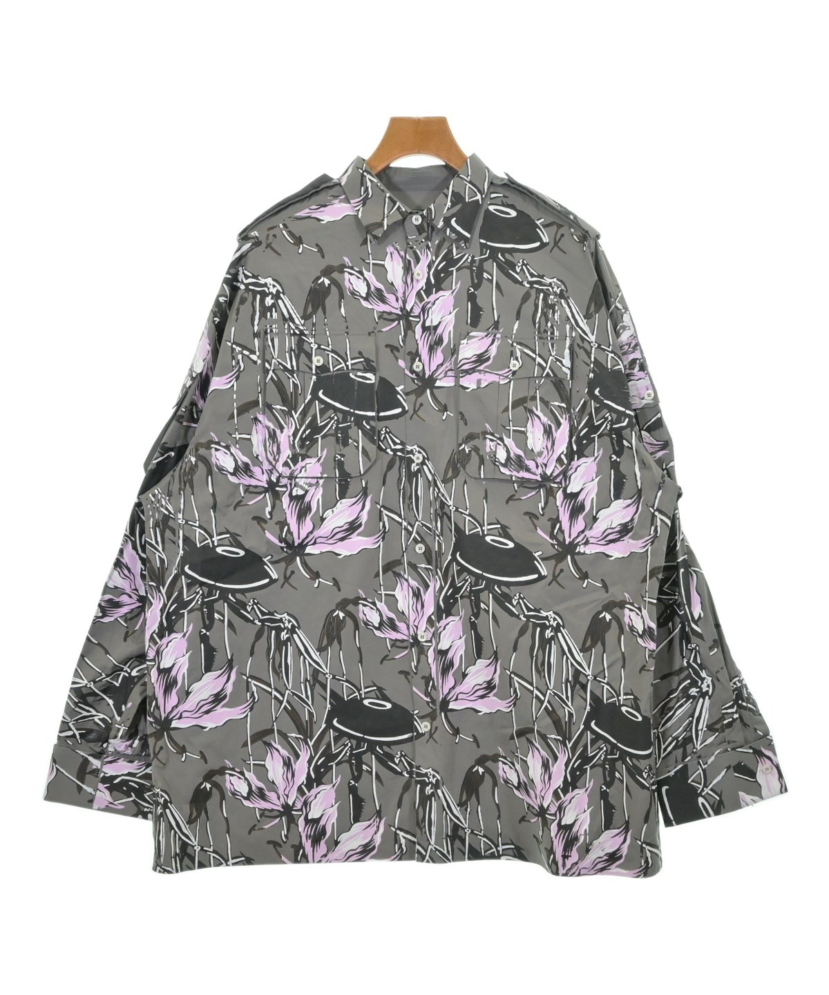 PRADA（プラダ）カジュアルシャツ グレー サイズ:M メンズ