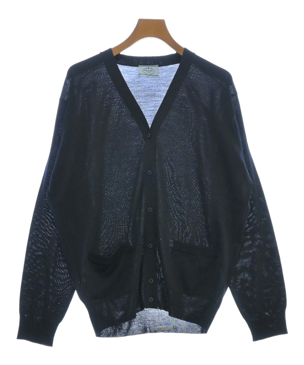 PRADA/ボタン付きカーディガン ELLE掲載】PRADA◇カシミア カーディガン ビジューボタン付き