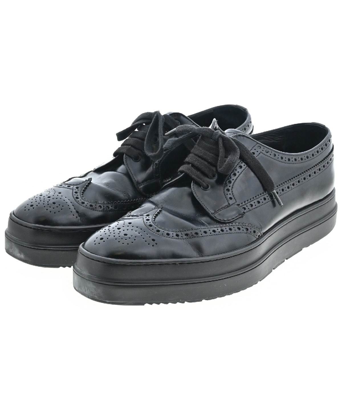 PRADA（プラダ）ビジネス・ドレスシューズ 黒 サイズ:7(25cm位) メンズ