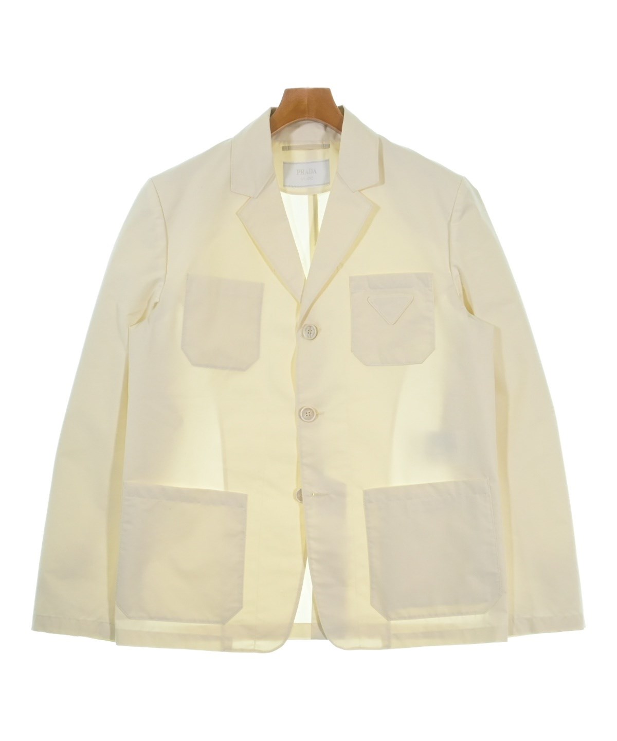 プラダ　PRADA シャーリングディテールコットンジャケット　ホワイト　40 PRADA（プラダ）ジャケット 白 サイズ:48(L位) メンズ/2200548541029