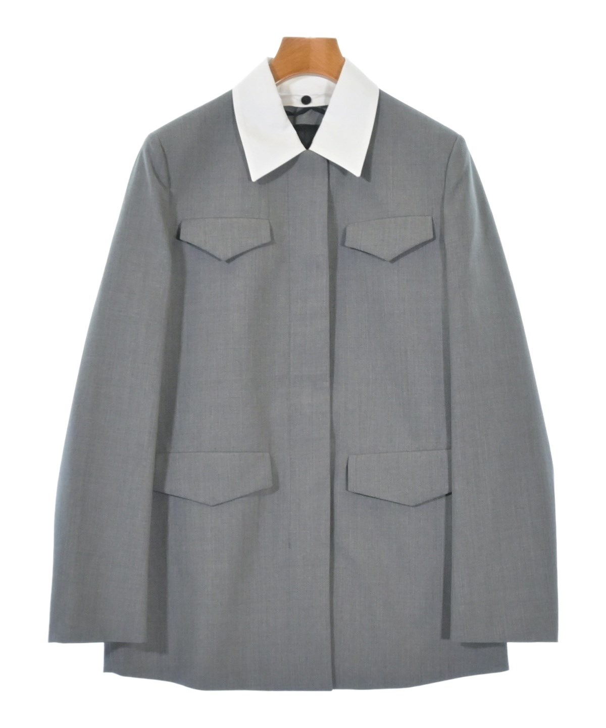 Prada レディースコットンジャケットサイズ38 PRADA（プラダ）カジュアルジャケット グレー サイズ:38(S位