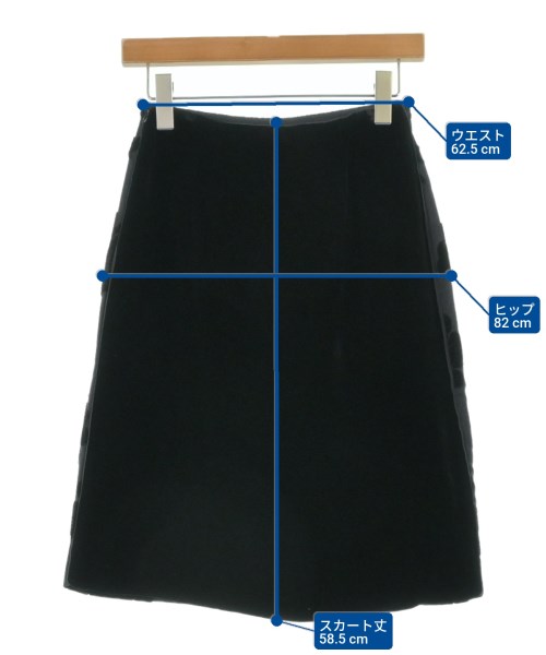 PRADA（プラダ）ひざ丈スカート 黒 サイズ:38(S位) レディース/2200616282182