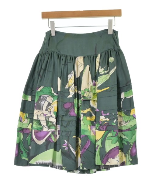 PRADA（プラダ）ひざ丈スカート 緑 サイズ:38(S位) レディース/2200616282236