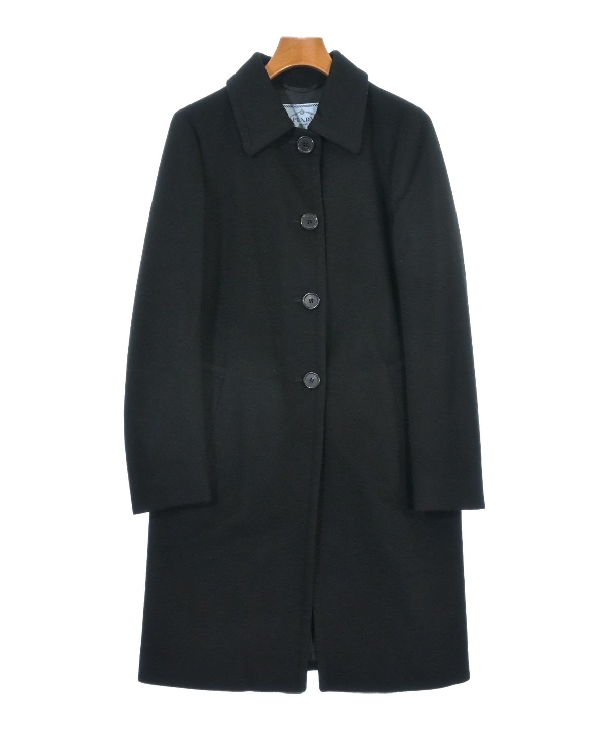 PRADA（プラダ）ステンカラーコート 黒 サイズ:42(M位) レディース