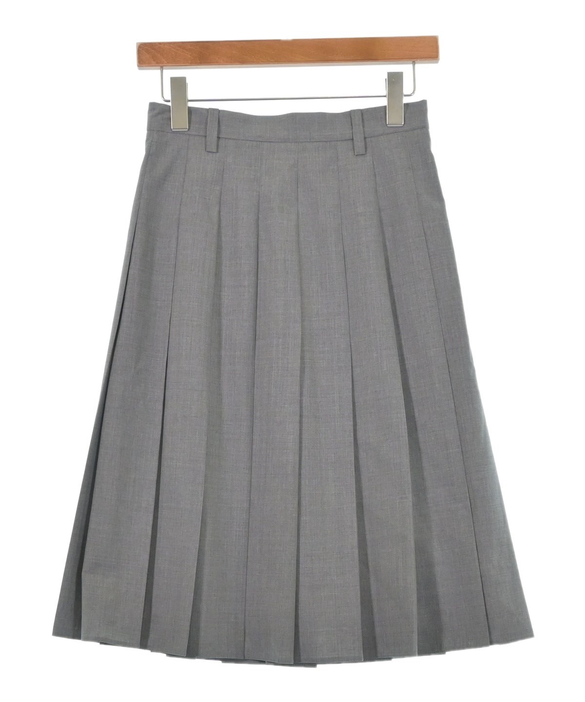 PRADA（プラダ）ひざ丈スカート グレー サイズ:36(XS位) レディース