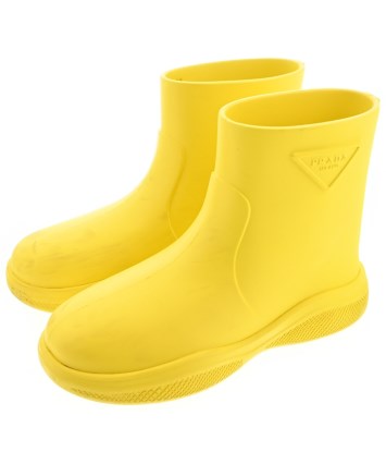 PRADA（プラダ）レインシューズ 黄 サイズ:EU38(24.5cm位) レディース