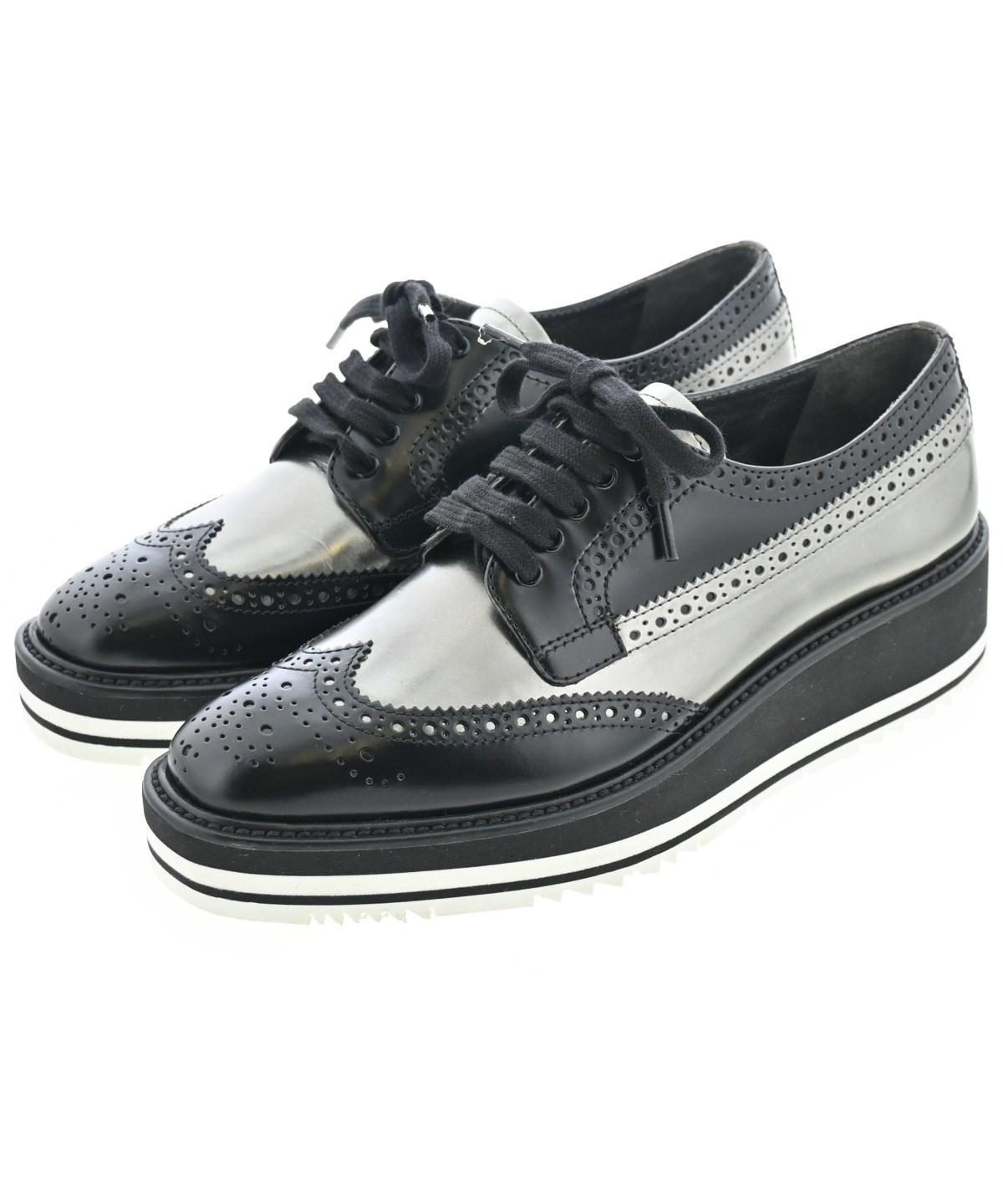 PRADA（プラダ）ドレスシューズ/ローファー 黒 サイズ:37(23.5cm位