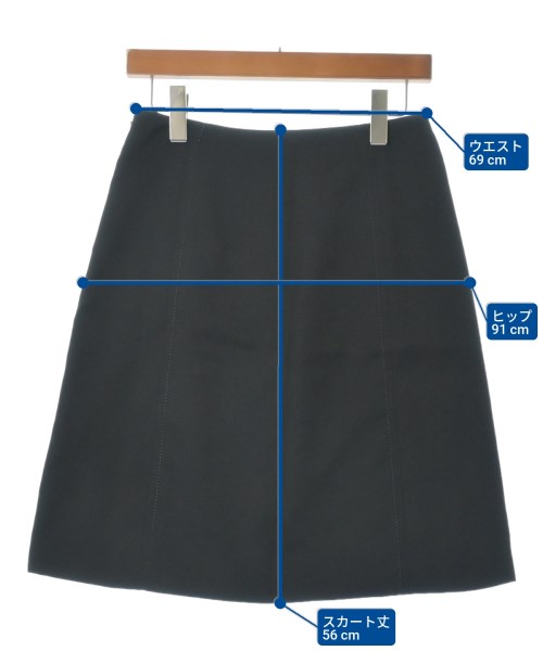 PRADA（プラダ）ひざ丈スカート 黒 サイズ:40(M位) レディース/2200631341109
