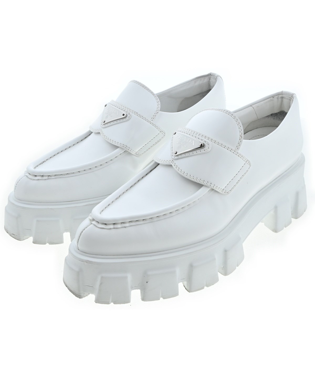 PRADA（プラダ）ドレスシューズ/ローファー 白 サイズ:EU37(23.5cm位