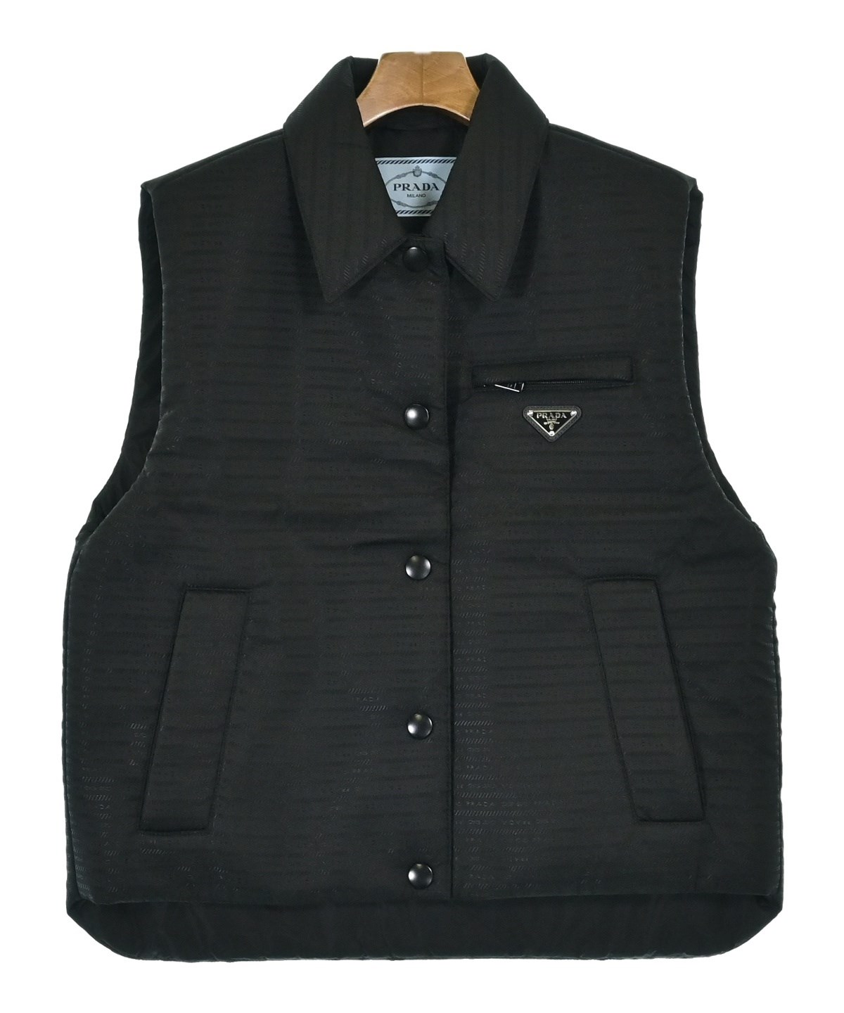 PRADA（プラダ）ベスト 黒 サイズ:44(L位) レディース/2200634130045