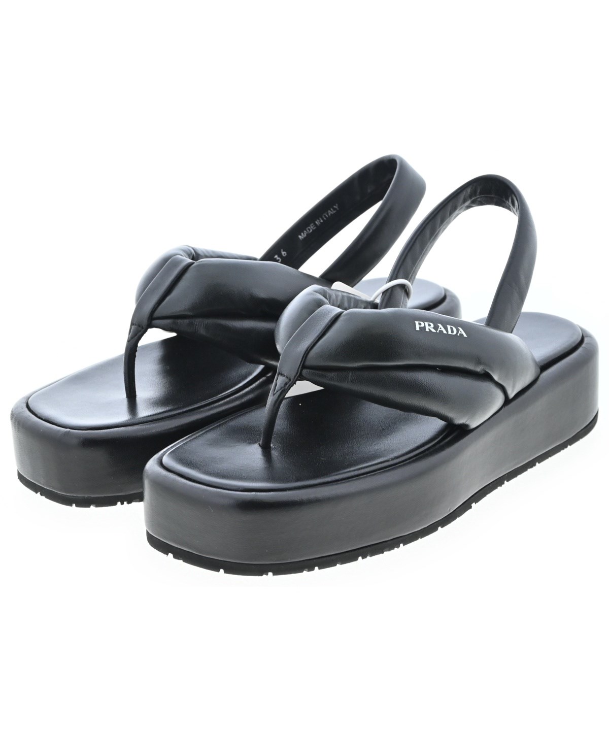 PRADA（プラダ）サンダル 黒 サイズ:EU36(22.5cm位) レディース
