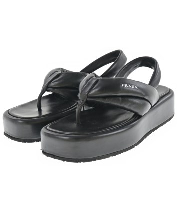 PRADA（プラダ）サンダル 黒 サイズ:-(23.5cm位) レディース