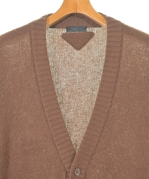 PRADA（プラダ）カーディガン 茶 サイズ:48(L位) メンズ/2200612963023