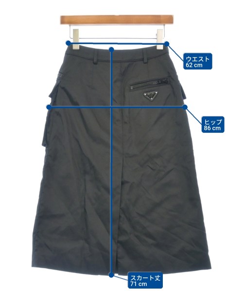 PRADA（プラダ）ひざ丈スカート 黒 サイズ:36(XS位) レディース/2200617230090