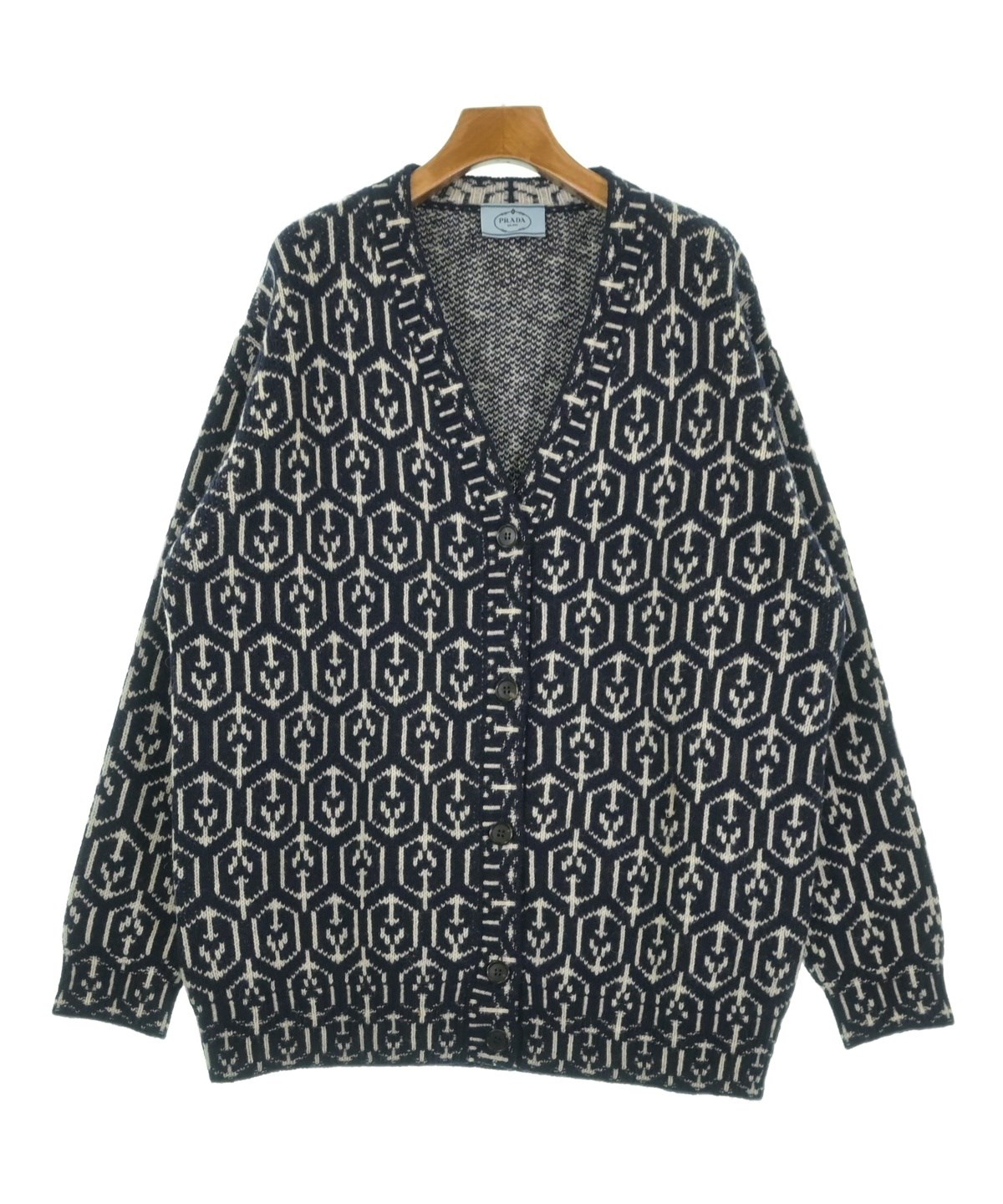 PRADA(プラダ) カーディガン サイズ38 S - PRADA（プラダ）カーディガン 紺 サイズ:38(S位) レディース