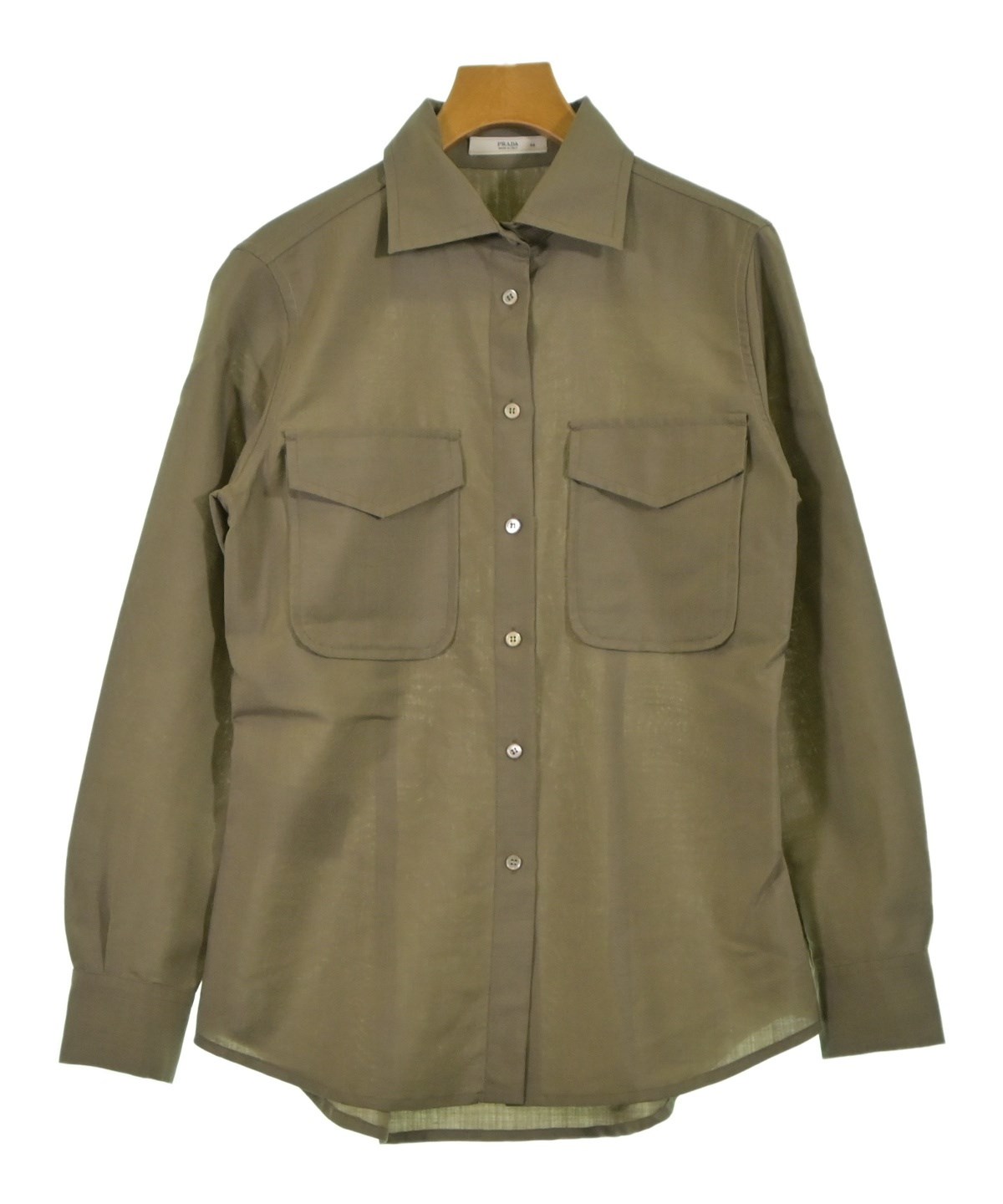PRADAプラダ カーキベージュリネンテーラードジャケット52 プラダプラダ カーキベージュリネンテーラードジャケット52
