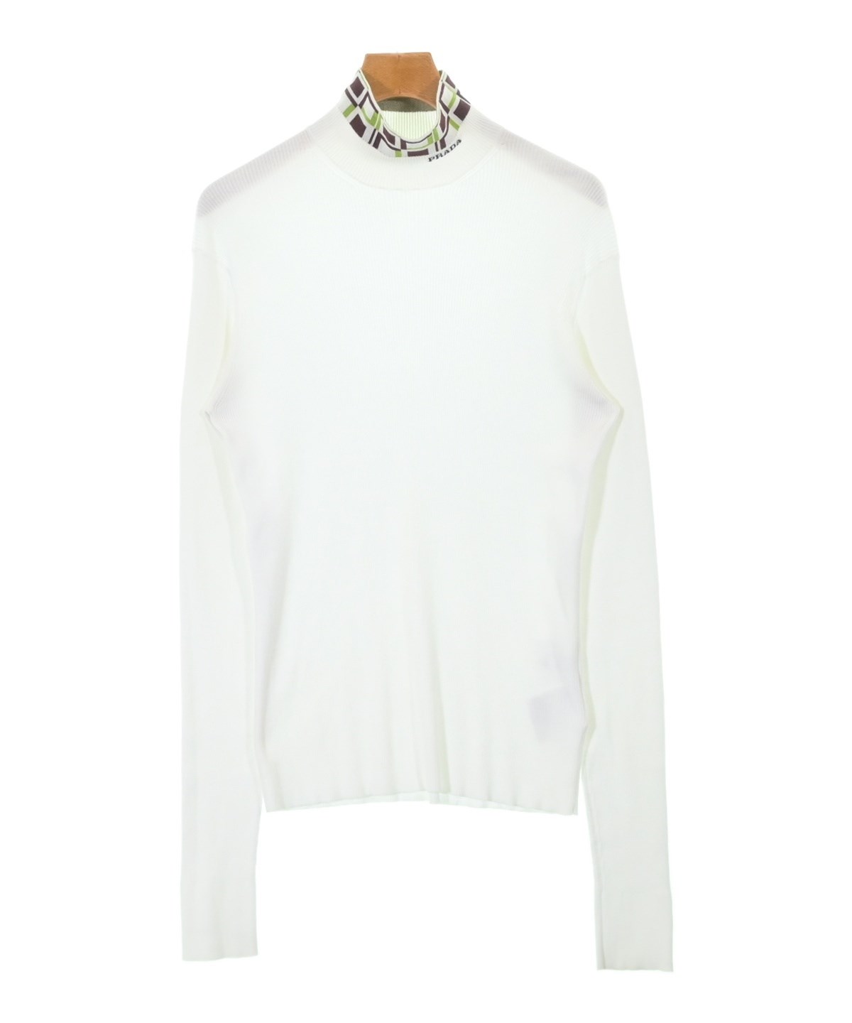 PRADA（プラダ）ニット・セーター 白 サイズ:52(XXL位) メンズ