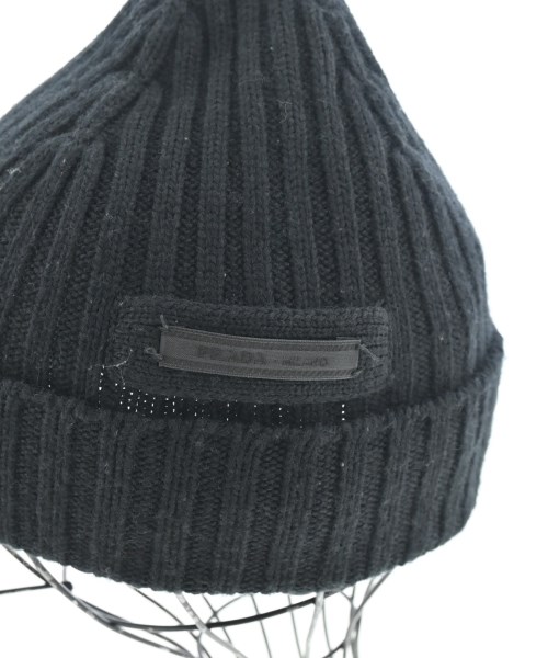 PRADA（プラダ）ニットキャップ・ビーニー 黒 サイズ:M メンズ/2200674007093