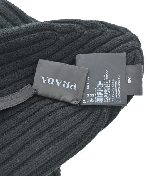 PRADA（プラダ）ニットキャップ・ビーニー 黒 サイズ:M メンズ/2200674007093