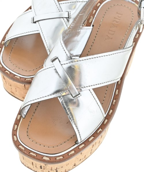 PRADA（プラダ）サンダル シルバー サイズ:EU37 1/2(24cm位) レディース/2200670862016
