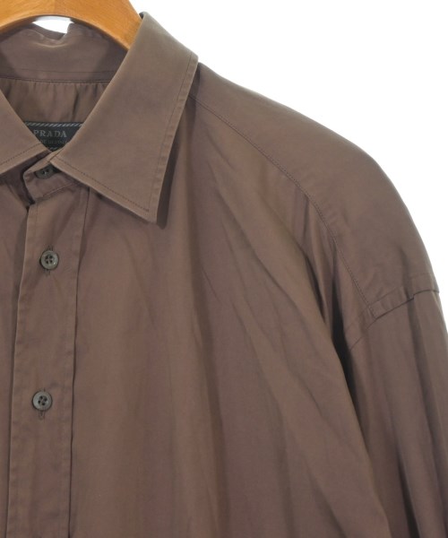PRADA（プラダ）カジュアルシャツ 茶 サイズ:43(XXL位) メンズ/2200675892018