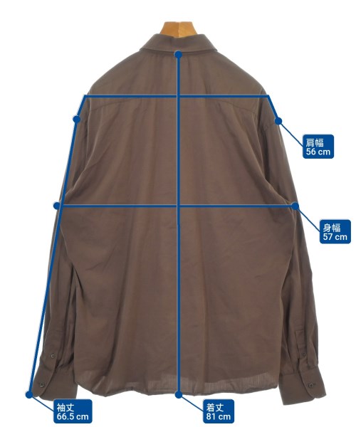 PRADA（プラダ）カジュアルシャツ 茶 サイズ:43(XXL位) メンズ/2200675892018