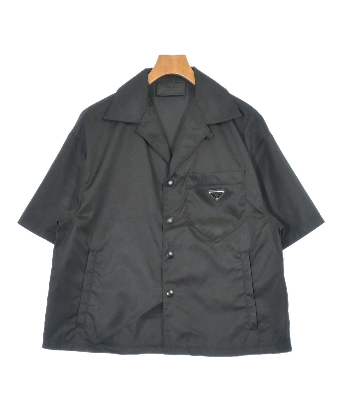 PRADA プラダ 黒 シャツ PRADA（プラダ）カジュアルシャツ 黒 サイズ:S メンズ/2200674646063