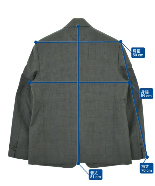PRADA（プラダ）テーラードジャケット グレー サイズ:48(L位) メンズ/2200655472025