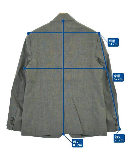 PRADA（プラダ）テーラードジャケット グレー サイズ:48(L位) メンズ/2200655472032