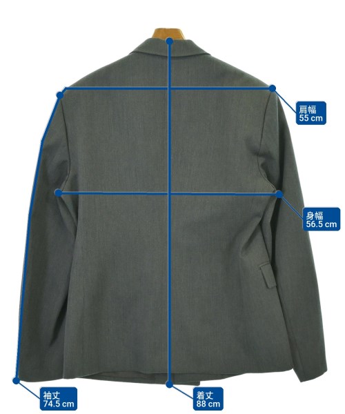 PRADA（プラダ）テーラードジャケット グレー サイズ:50(XL位) メンズ/2200655472094
